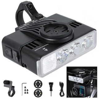 QBP Flame 1700 Lumen Bike Light with Garmin Bryton GoPro Mounts Power Bank USB-C