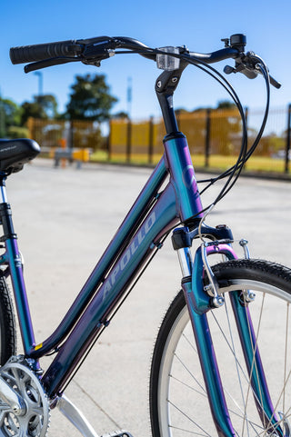 Apollo Altura Women's Urban Bike Small - Matte Black/Charcoal/Blue