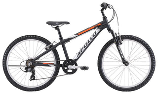 Apollo Cougar 24 Inch Youth Bike - Matte Black/Silver/Orange