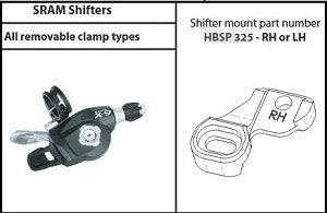 Hope Tech 3 Sram Shifter Mount Clamp Pair - Black