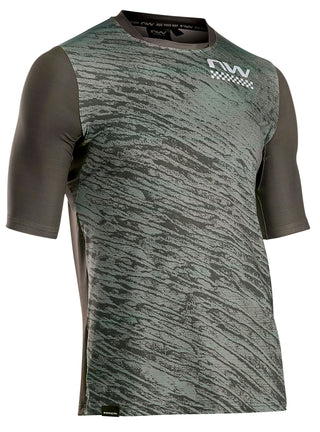 Northwave Bomb Jersey Short Sleeve - Green Fore/Grey