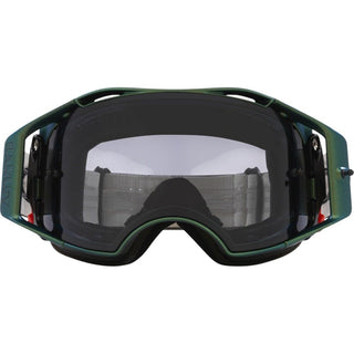 Oakley Airbrake MTB Black Green Colourshift Goggles With Light Grey Lens