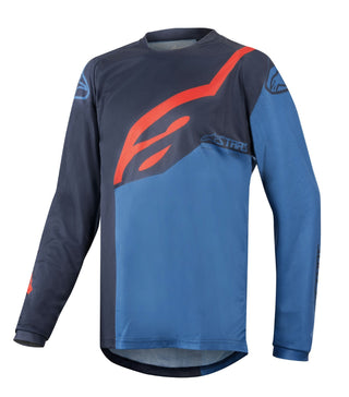 Alpinestars Youth Racer Long Sleeve Jersey - Navy Mid Blue Red