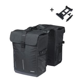 Basil Move Double Bicycle Bag MIK 30L - Black