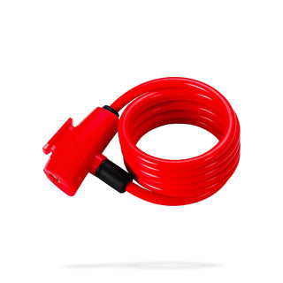 BBB Cycling BBL-61 Bicyclelock Quick Safe Coil Cable 8X1500MM - Red