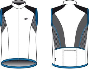 BBB Cycling BBW-104S CoolTech Sleeveless Jersey - White/Blue