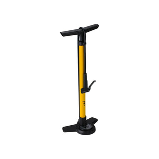 BBB Cycling BFP-28 Floor Pump Airboost Dual Head 3.0 - Yellow
