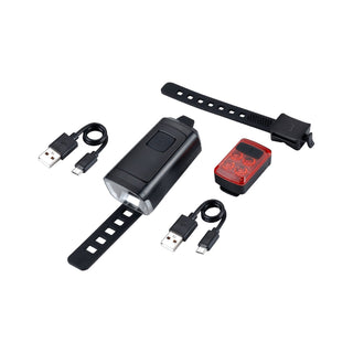 BBB Cycling BLS-230 Stud 50 Front Light BLS-236 Slide Rear Light Set - Black