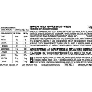 Clif Bloks Energy Chews 18 Pack - Tropical Punch 25mg Caffeine