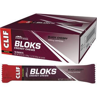 Clif Bloks Energy Chews 18 Pack - Black Cherry 50mg Caffeine