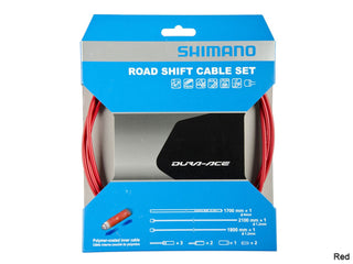Shimano Ultimate OT-SP41 Polymer Coated Road Gear Cable Set w/OT-RS900 1800mm & 2100mm Red