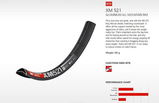 DT Swiss Rim XM521 27.5 28H 35 Wide