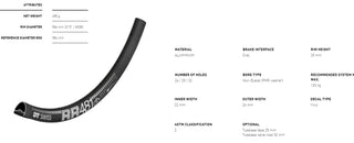 DT Swiss Rim RR481 650b DB 28h 22 Wide - Black