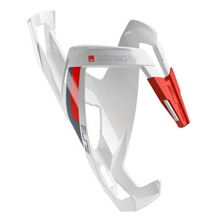 Elite Custom Race Plus Bottle Cage - White Glossy Red