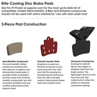 Jagwire Disc Brake Pads - Elite Cooling, Fits Sram & Avid
