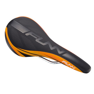 FUNN Adlib MTB Saddle CrMo Rails Vinyl Leather Cover - Black/Orange