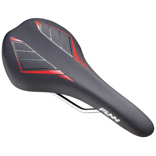 FUNN Skinny MTB Saddle CrMo Rails Vinyl Leather Cover - Red
