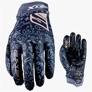 FIVE XR-Lite Kid Tattoo Full Finger Gloves - Black/Gold