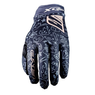 FIVE XR-Lite Kid Tattoo Full Finger Gloves - Black/Gold