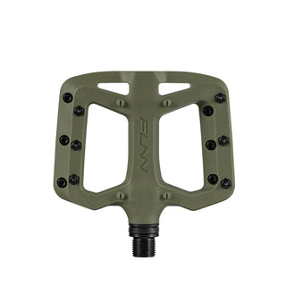 FUNN Taipan S Junior Flat MTB Pedals With Composite Platform - Olive Green