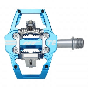 HT T2 Clipless MTB Pedals (Alloy/CNC CRMO) - Marine Blue