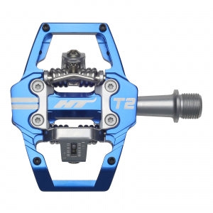 HT T2 Clipless MTB Pedals (Alloy/CNC CRMO) - Royal Blue