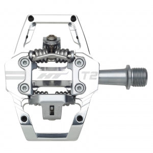 HT T2 Clipless MTB Pedals (Alloy/CNC CRMO) - Silver