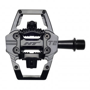 HT T2 Clipless MTB Pedals (Alloy/CNC CRMO) - Stealth-Black