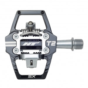 HT T2-SX Clipless BMX Pedals (Alloy/CNC CRMO) - Black