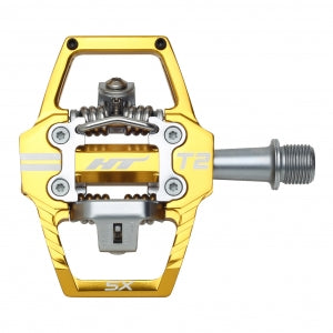 HT T2-SX Clipless BMX Pedals (Alloy/CNC CRMO) - Gold