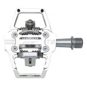 HT T2-SX Clipless BMX Pedals (Alloy/CNC CRMO) - Silver