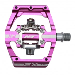 HT X2 Clipless BMX Pedals (Alloy/CNC CRMO) - Purple