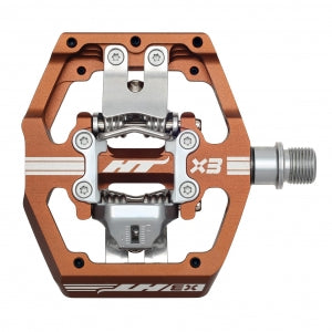 HT X3 Clipless MTB Pedals (Alloy/CNC CRMO) - Root Beer