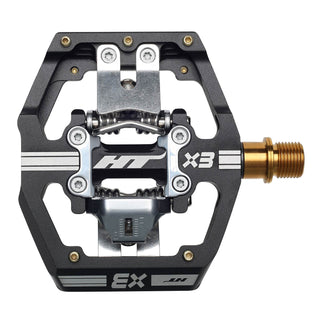 HT X3T Clipless MTB Pedals (Alloy/CNC Ti - 80kg rider max) - Black