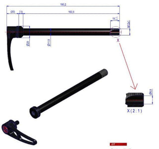 DT Swiss RWS 12 142 162.5mm Long 12x1mm Plugin x12