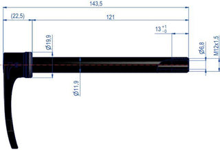 DT Swiss RWS 12 100 121mm Long 12x1.5 Plugin Thru Axle