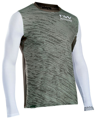 Northwave Bomb Jersey Long Sleeve - Green Fore/Grey
