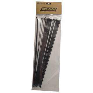FUNN Fantom Round Spokes Triple Butted Stainless Steel 286mm 32 Pack - Black