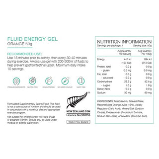 Pure Fluid Energy Gel Orange 50g Box of 18
