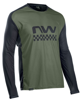 Northwave Edge Jersey Long Sleeve - Acid Green/Black