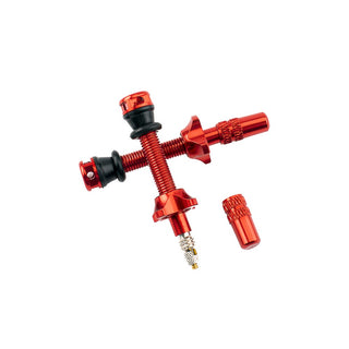 RYFE High Flow Tubeless Presta Valves Pair 44mm - Red