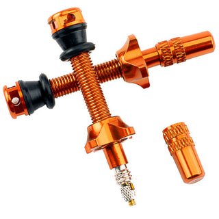 RYFE High Flow Tubeless Presta Valves Pair 44mm - Orange