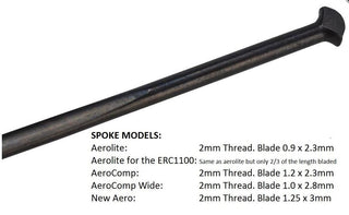 DT Swiss Spoke Aero Comp Wide T-HEAD 279 - Black