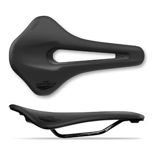 Selle San Marco Aspide Short Comfort Dynamic Open Fit Wide Saddle 155MM - Black