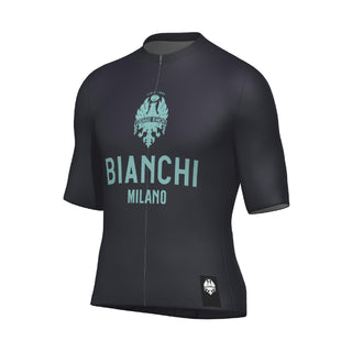Santini Bianchi Men's Short Sleeve Classic Jersey Classic Fit - Grey