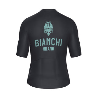 Santini Bianchi Men's Short Sleeve Classic Jersey Classic Fit - Grey