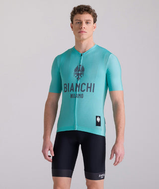 Santini Bianchi Men's Short Sleeve Classic Jersey Classic Fit - Celeste