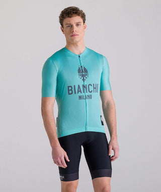 Santini Bianchi Men's Short Sleeve Classic Jersey Classic Fit - Celeste