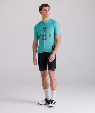 Santini Bianchi Men's Short Sleeve Classic Jersey Classic Fit - Celeste