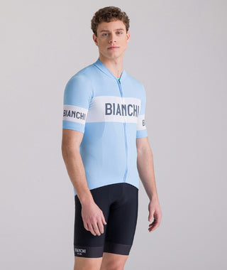 Santini Bianchi Retro Classic Fit Short Sleeve Jersey - Light Blue